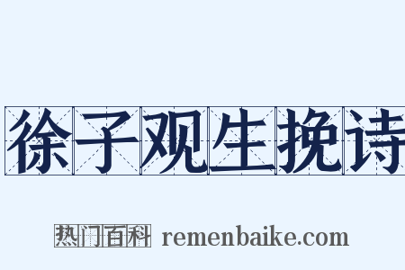 徐子观生挽诗是什么意思的图片